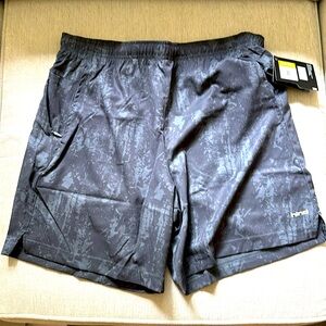 NWT HIND Hydra Solace Reflective Black Grey Athletic Shorts Mens M and L